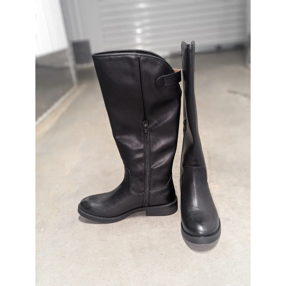 Classic Riding Boots Frye & Co Kellie Button Tall Black Women's Size 5 New